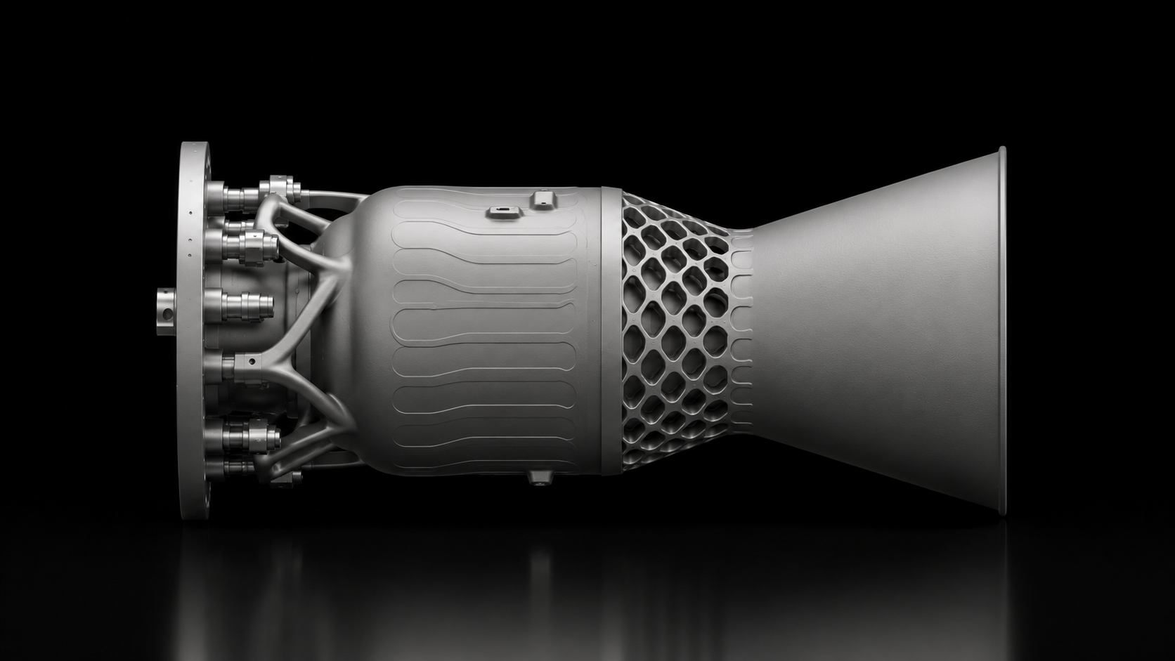 Concept render of Kosaint's additively manufactured thrust chamber assembly technology demonstrator